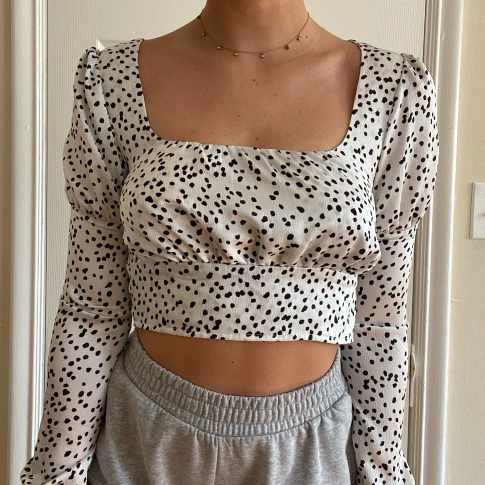 polka dot blouse